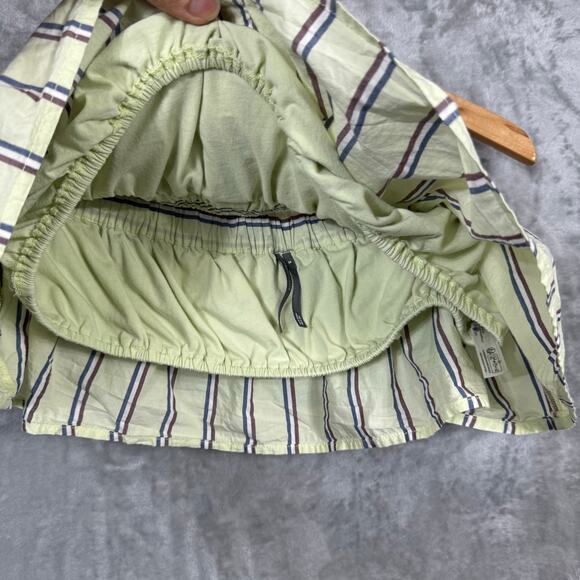 Anthropologie Strapless Crop Boxer Top and Skirt Set XL Green Striped Beachy - Picture 6 of 16